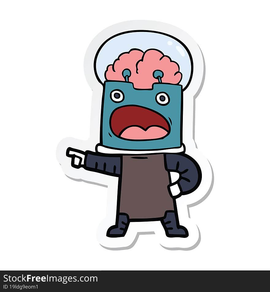 sticker of a cartoon robot