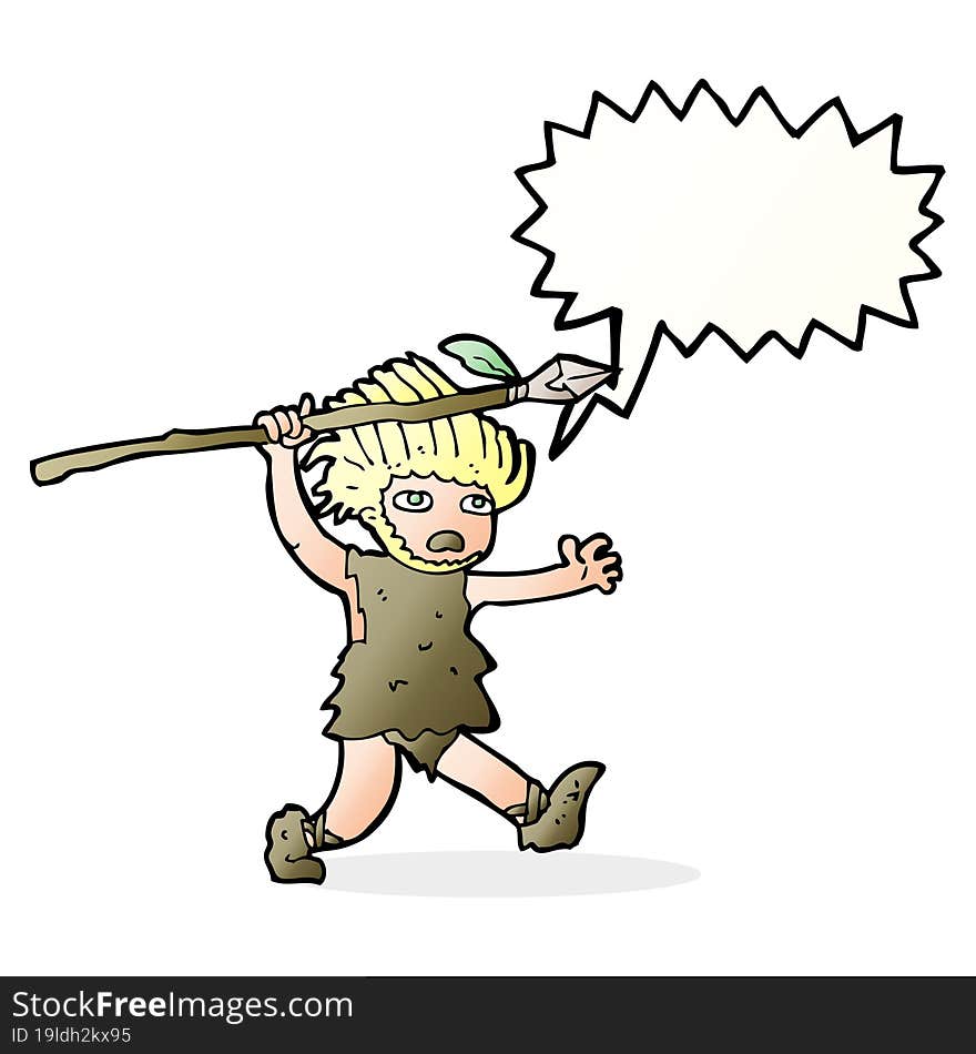 cartoon caveman with speech bubble