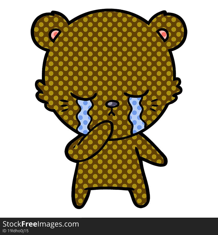 crying cartoon bear. crying cartoon bear