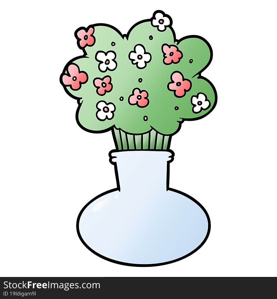 cartoon flowers in vase. cartoon flowers in vase