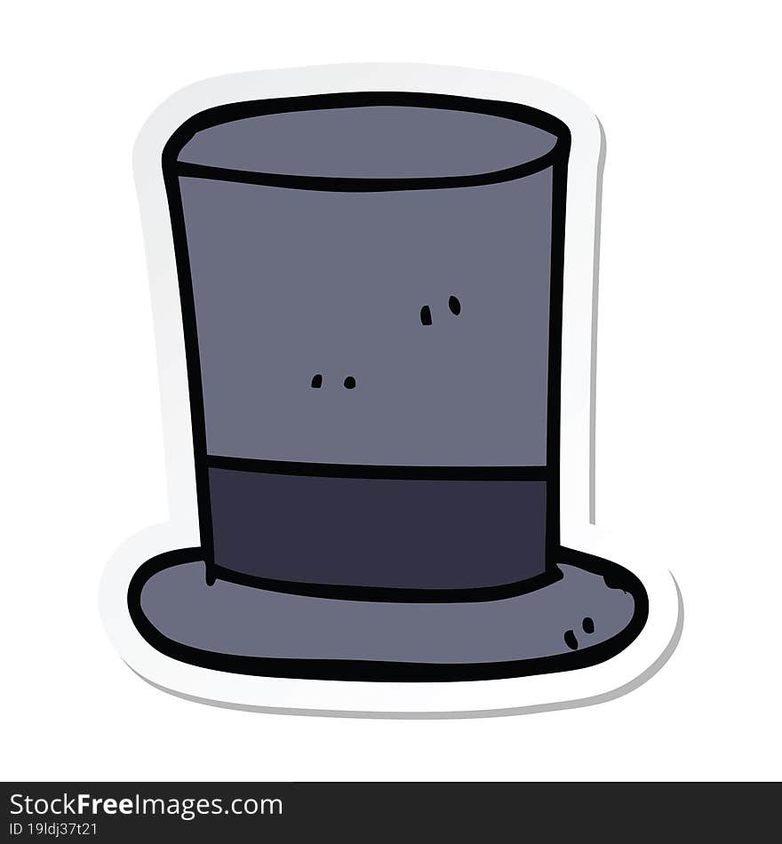 sticker of a cartoon top hat