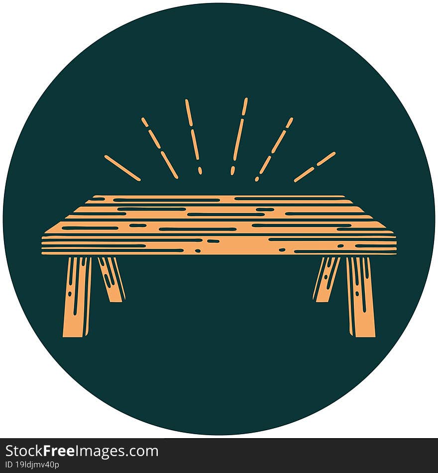 icon of a tattoo style wood table