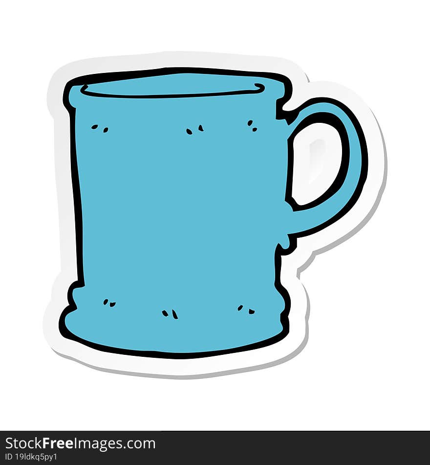 Sticker Of A Cartoon Mug