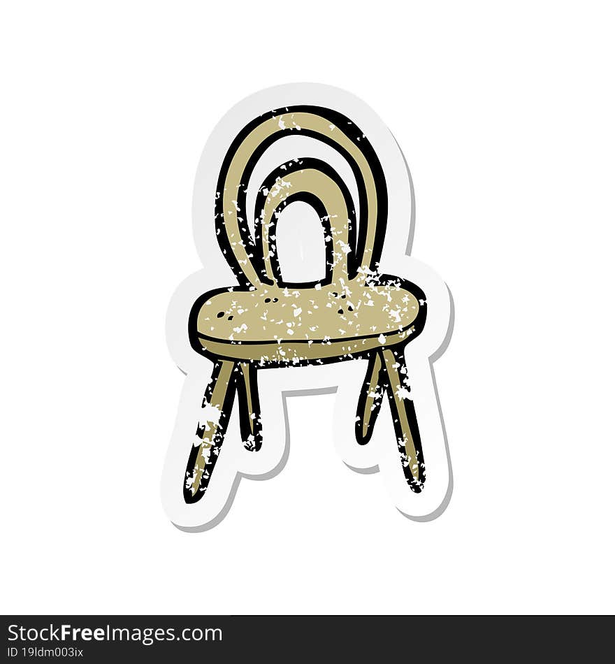 retro distressed sticker of a cartoon chair