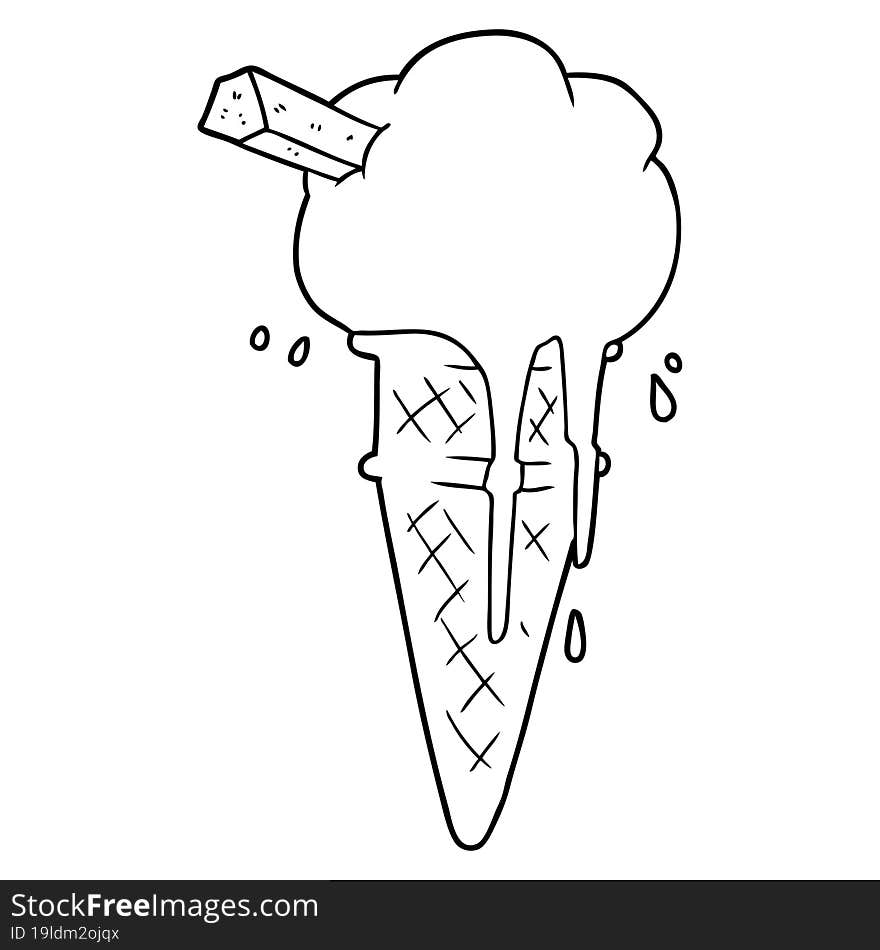 cartoon ice cream melting. cartoon ice cream melting