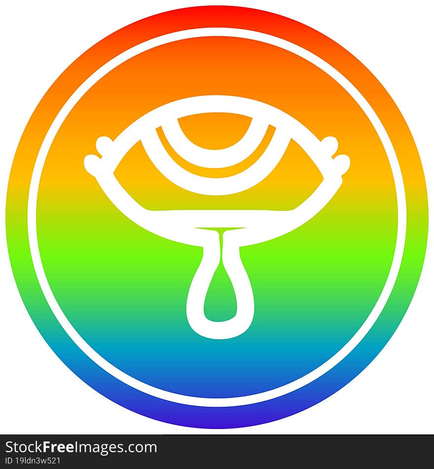 crying eye circular in rainbow spectrum