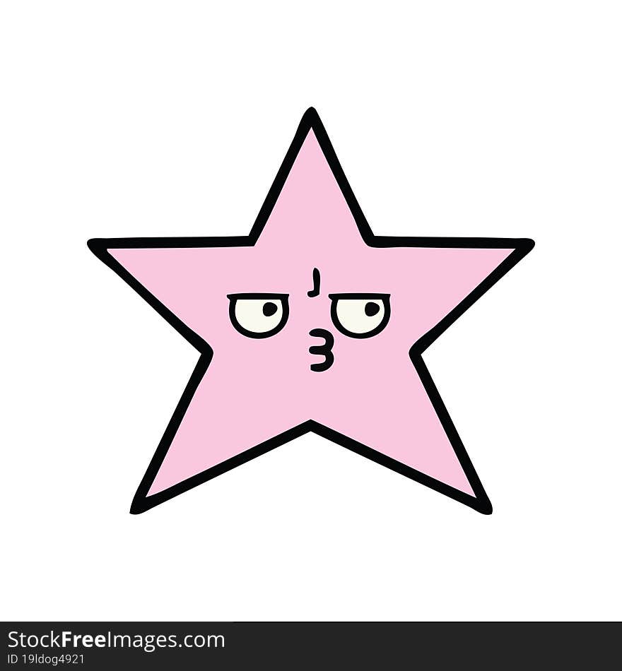 cute cartoon of a star fish. cute cartoon of a star fish