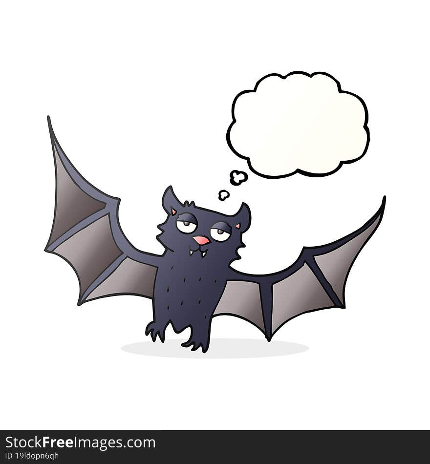 thought bubble cartoon halloween bat