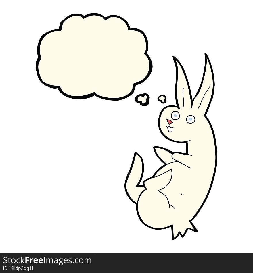 Cue Cartoon Rabbit With Thought Bubble