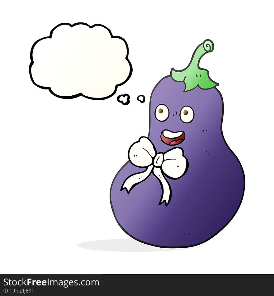 Thought Bubble Cartoon Eggplant