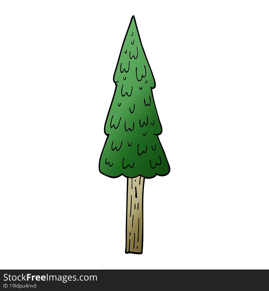 cartoon doodle pine trees