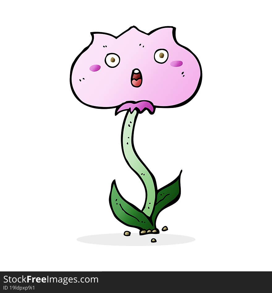 Cartoon Shocked Flower