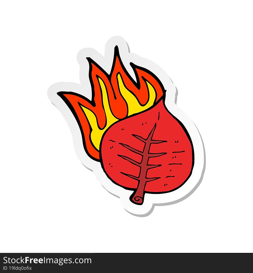 sticker of a cartoon leaf