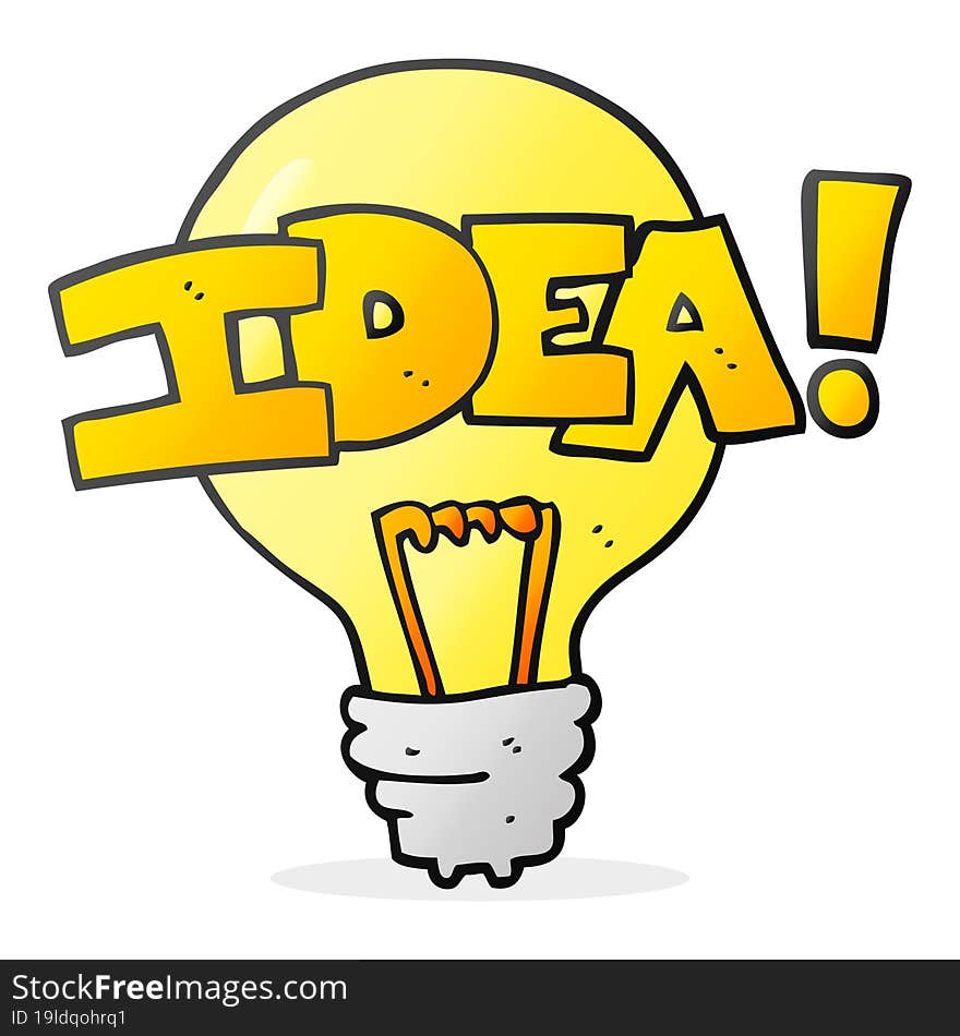 Cartoon Idea Light Bulb Symbol