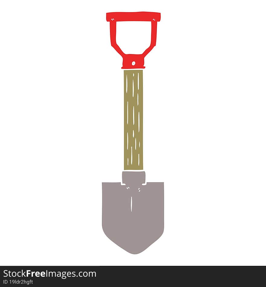 Flat Color Style Cartoon Shovel