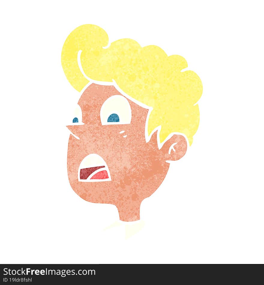 retro cartoon shocked man