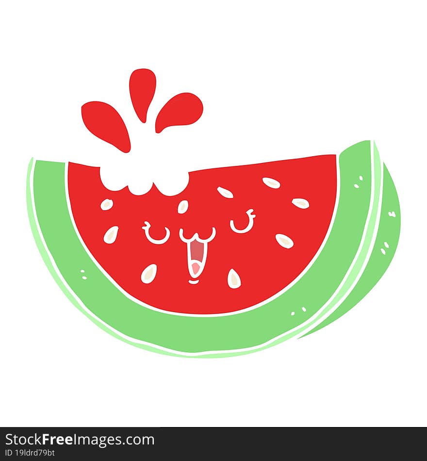 flat color style cartoon watermelon