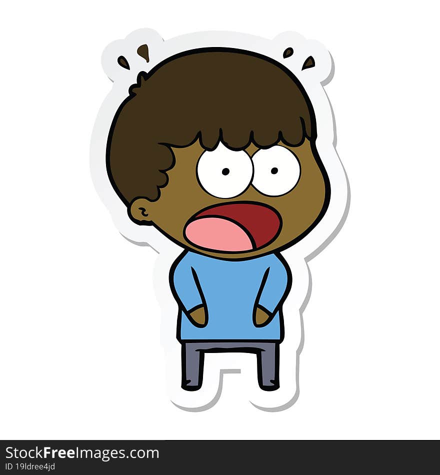 sticker of a cartoon shocked man