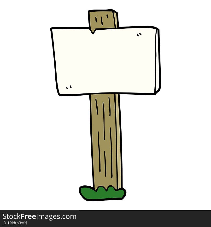 cartoon doodle sign post