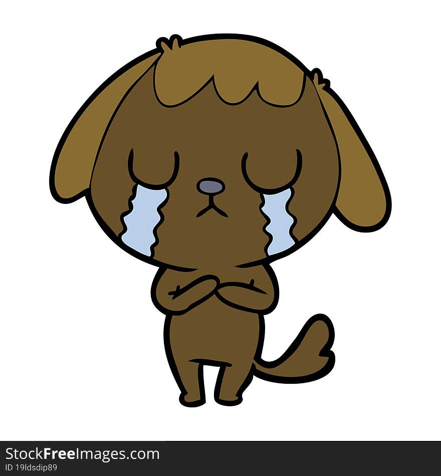 cute cartoon dog crying. cute cartoon dog crying