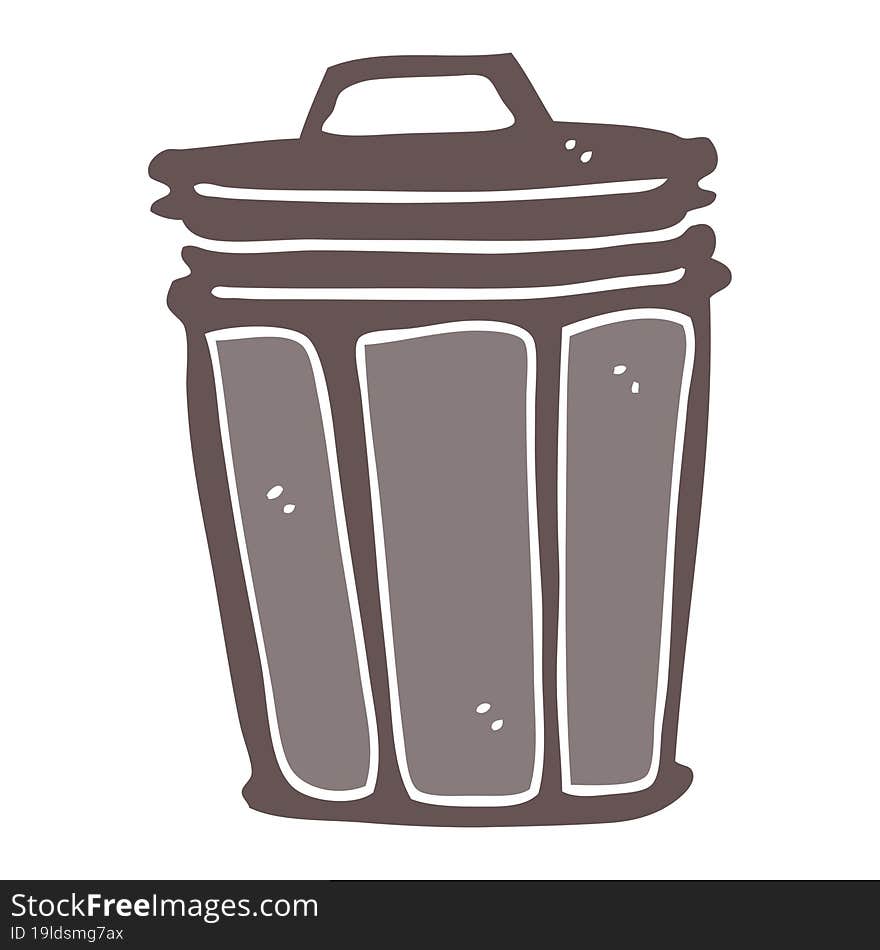 flat color style cartoon trash can