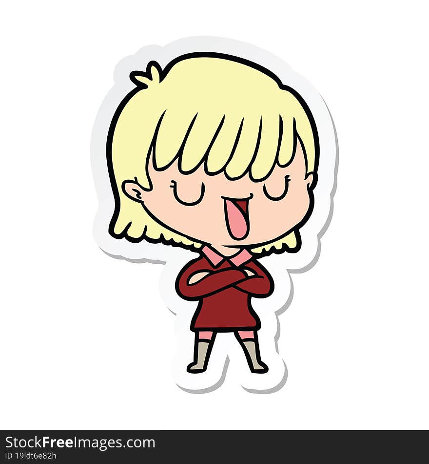 sticker of a cartoon woman