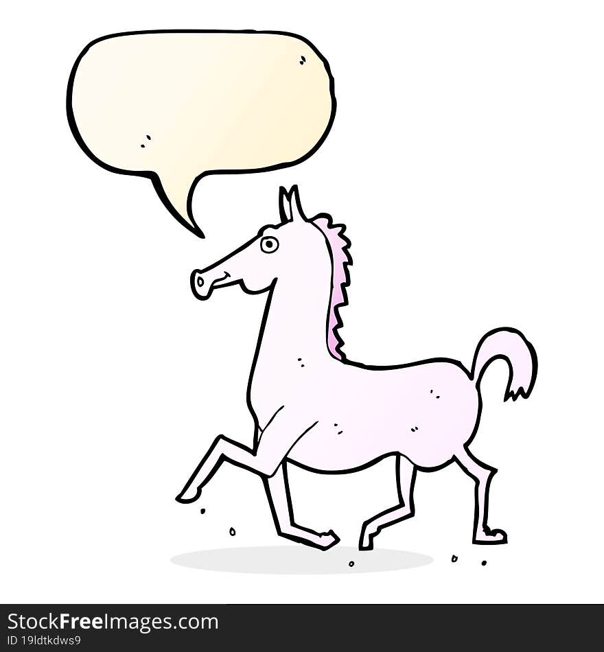 cartoon horse with speech bubble