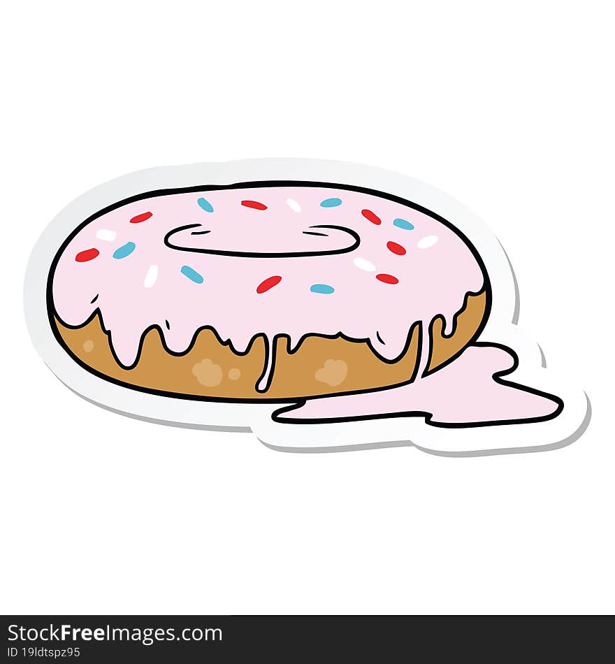 sticker of a cartoon donut