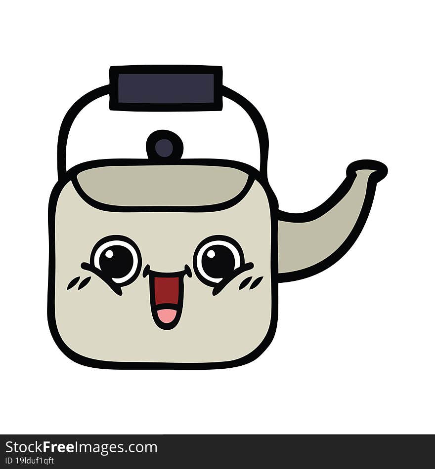 cute cartoon of a kettle. cute cartoon of a kettle