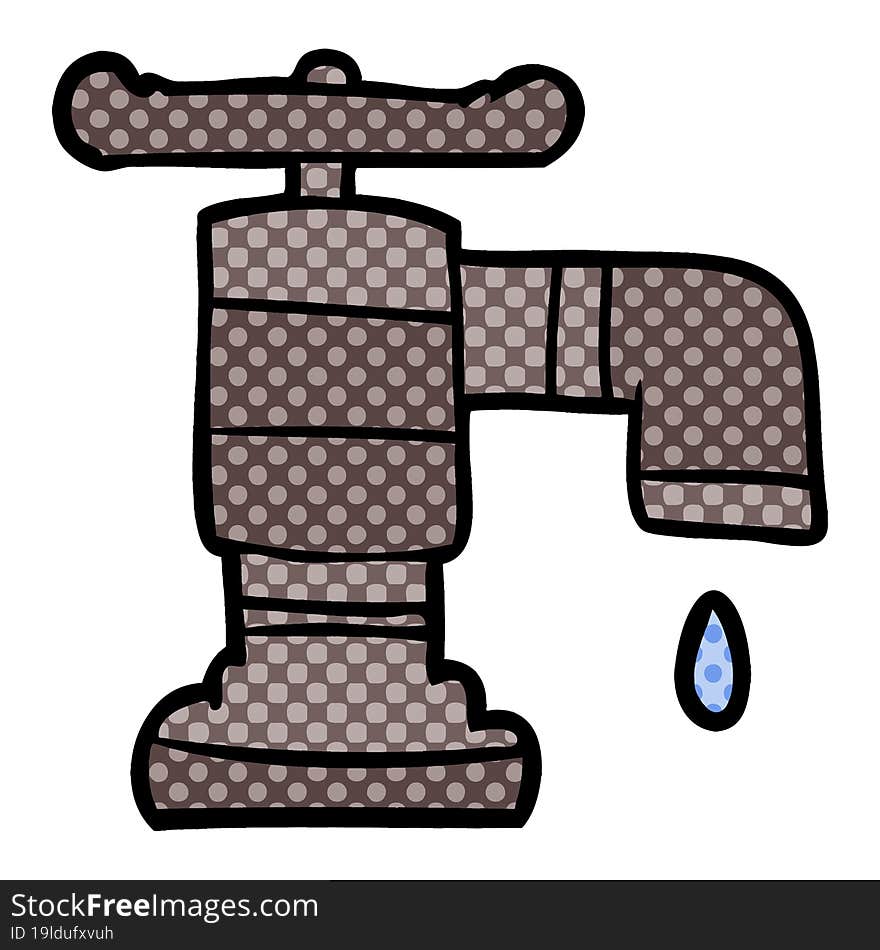 cartoon dripping faucet. cartoon dripping faucet