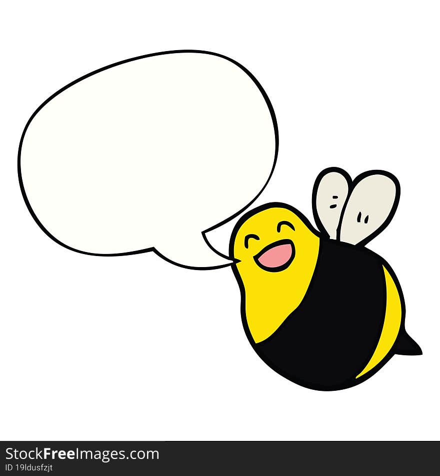 cartoon bee with speech bubble. cartoon bee with speech bubble