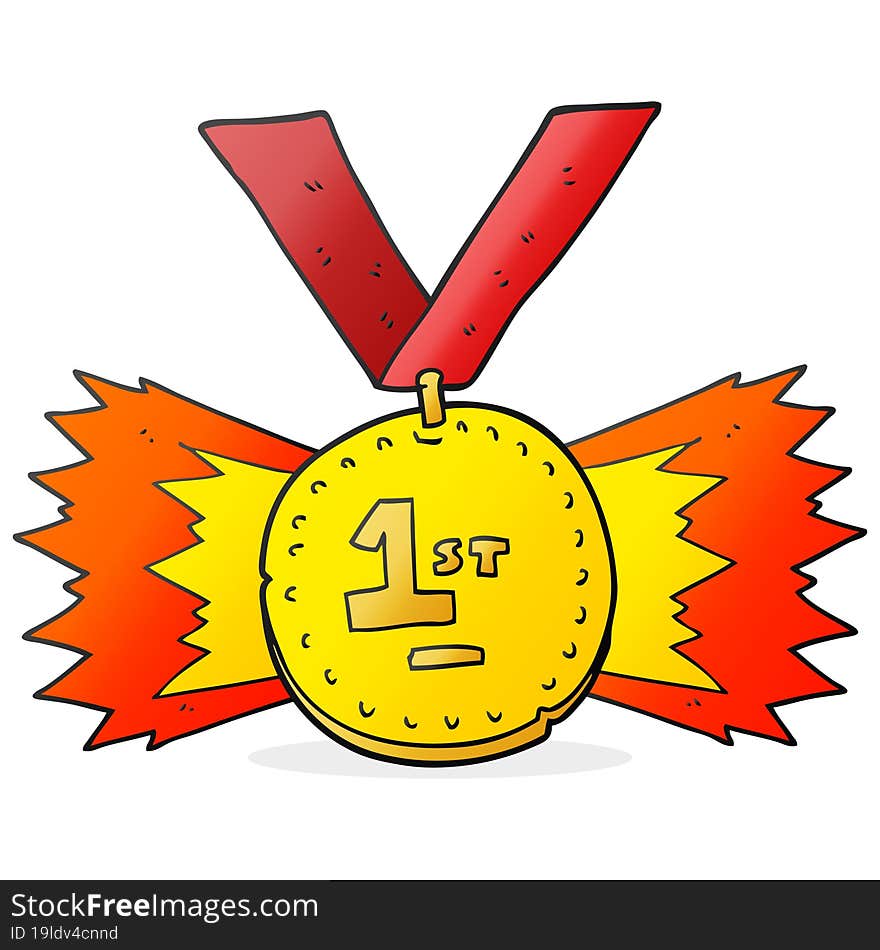 cartoon first place medal