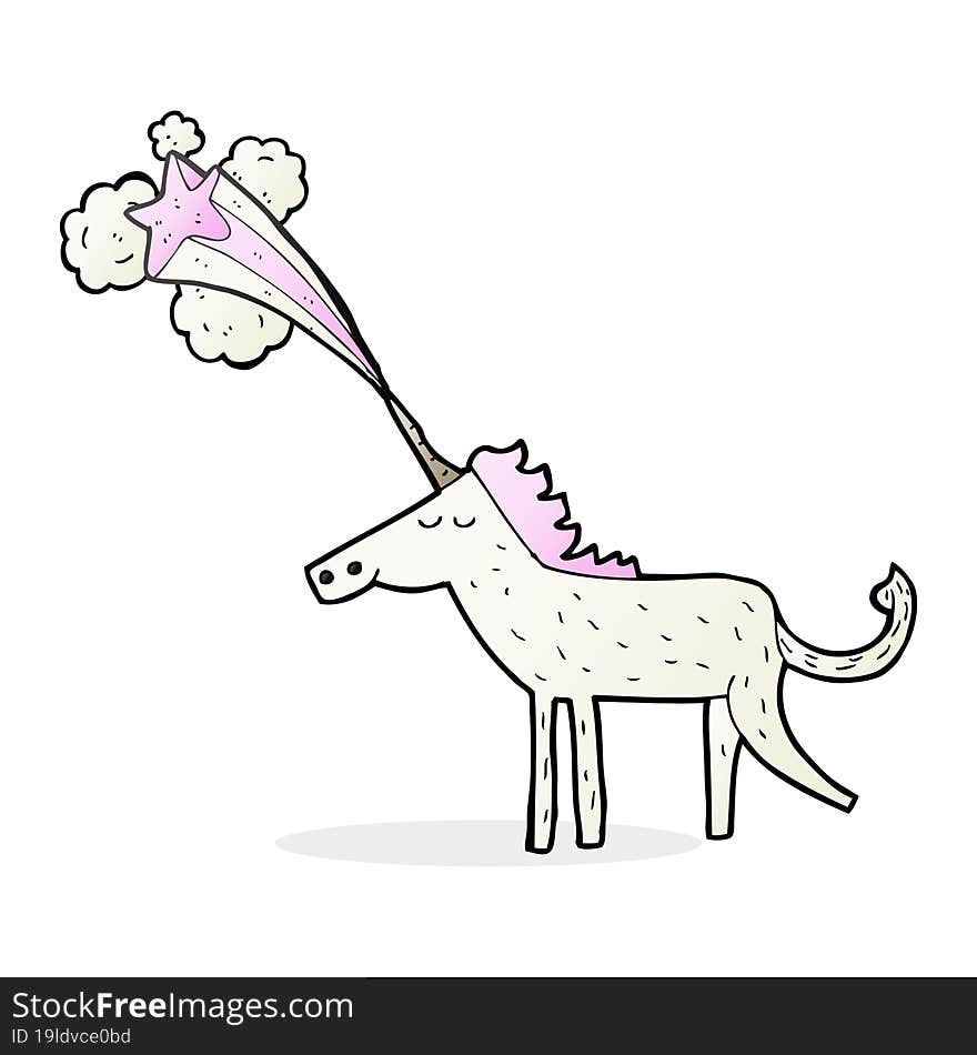 cartoon magical unicorn