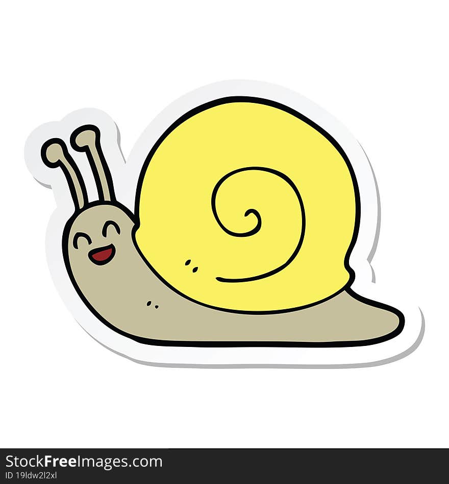 sticker of a cartoon snail