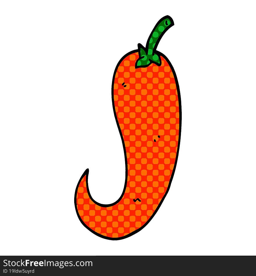 cartoon doodle red hot chilli pepper