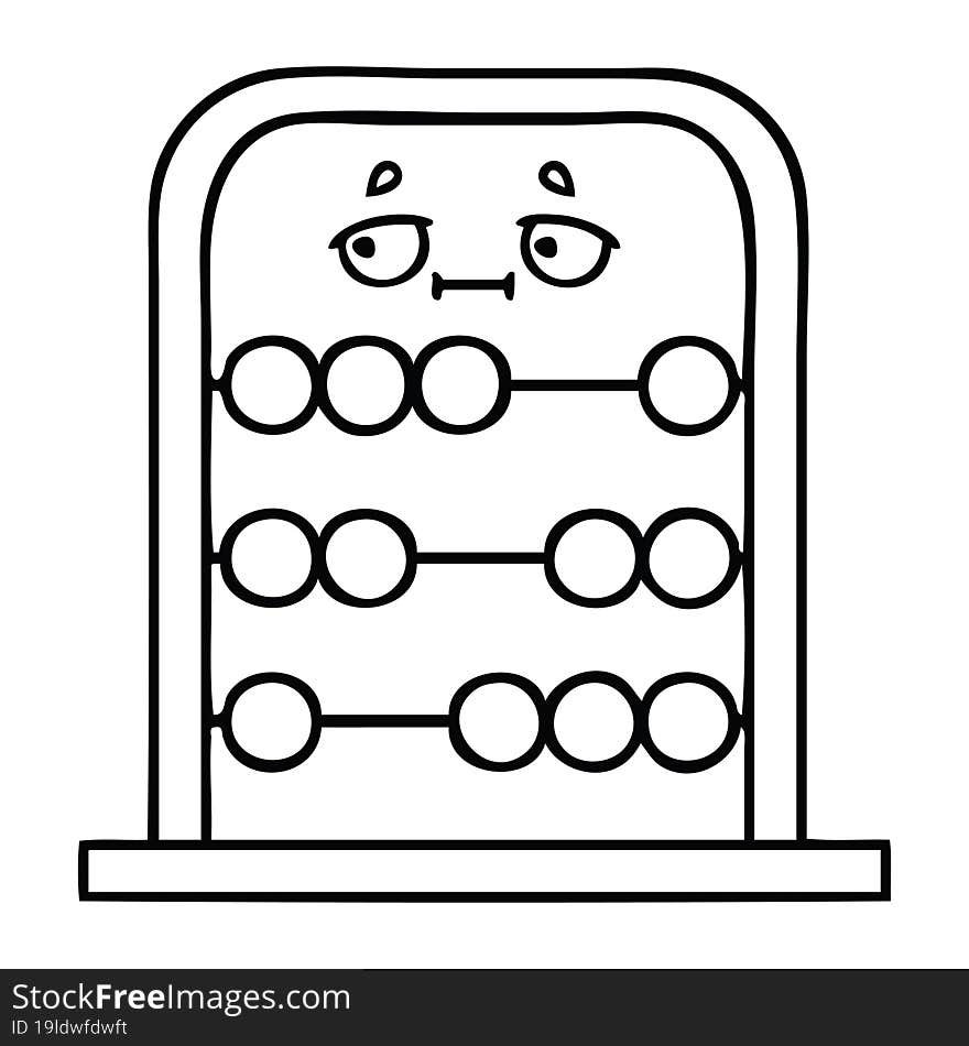 line drawing cartoon of a abacus. line drawing cartoon of a abacus