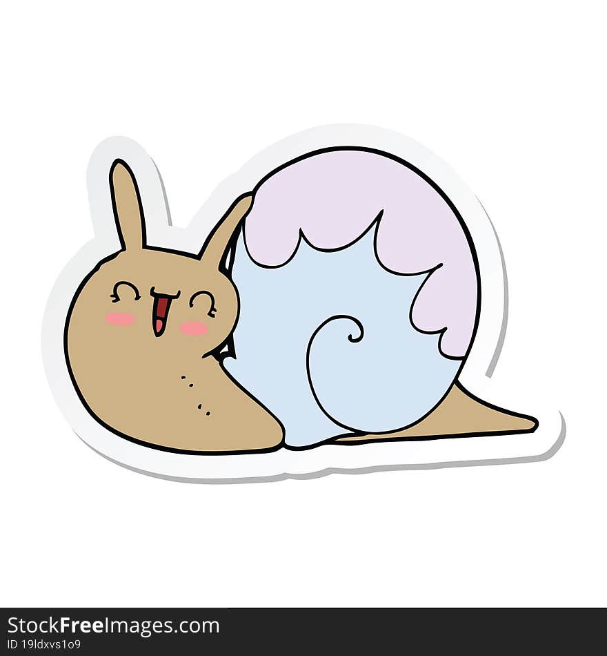 sticker of a cute cartoon snail