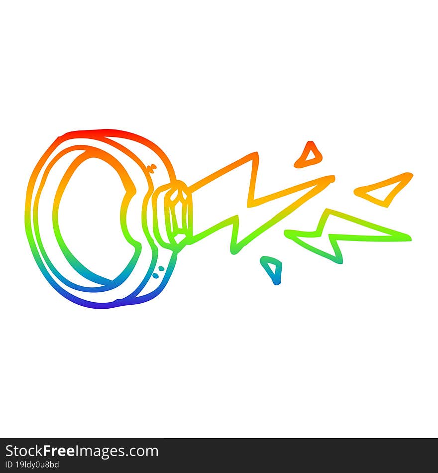 rainbow gradient line drawing cartoon magic ring