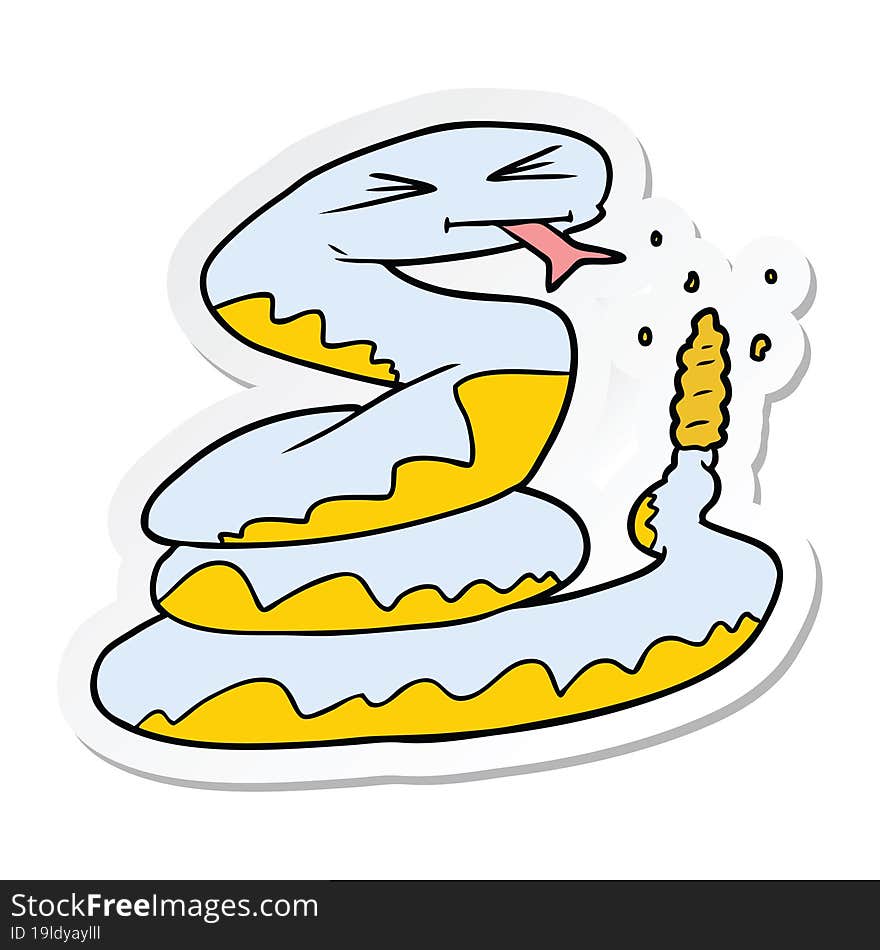 sticker of a cartoon rattlesnake