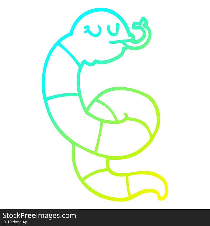 Cold Gradient Line Drawing Cartoon Poisonous Snake