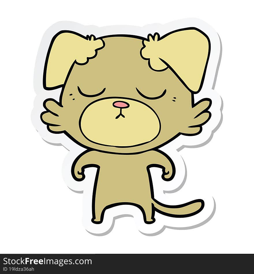 sticker of a cute cartoon dog