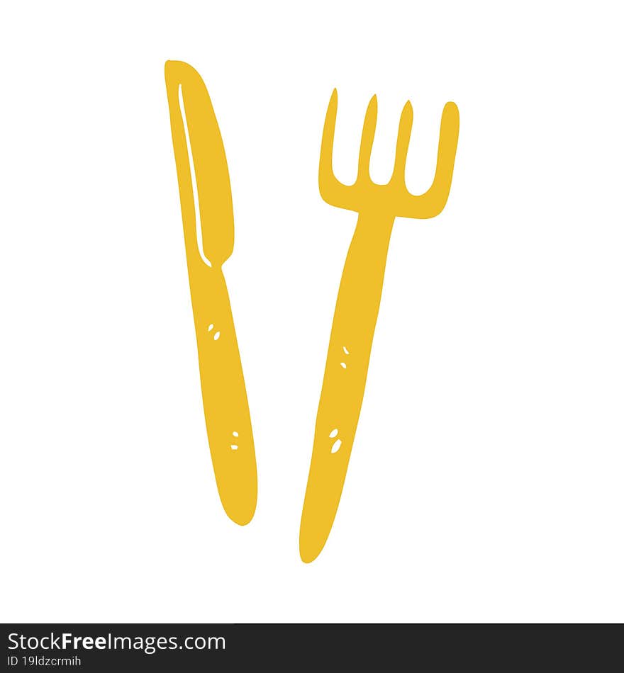 cartoon doodle knife and fork