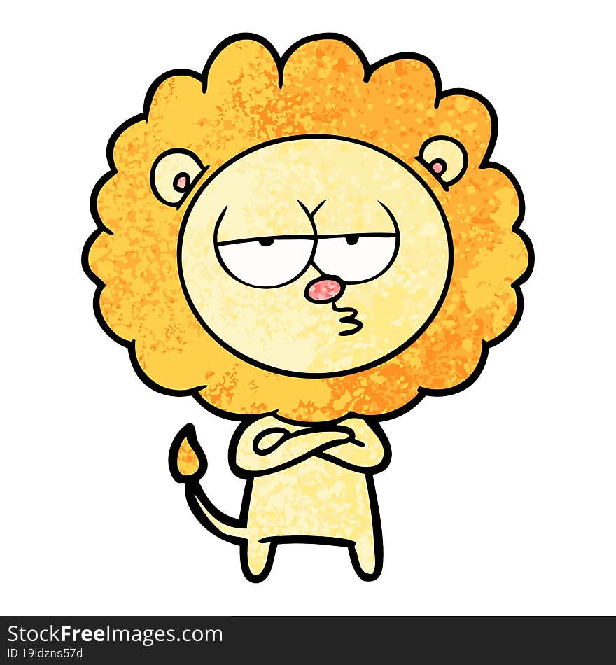 cartoon bored lion. cartoon bored lion