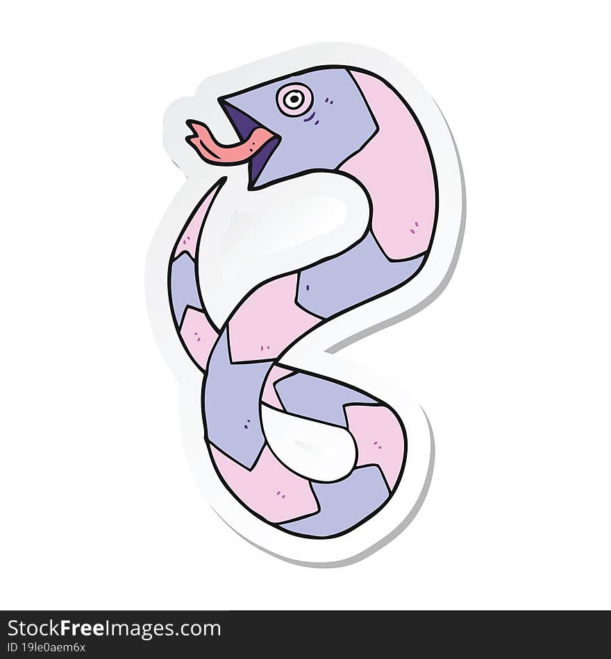 sticker of a cartoon snake