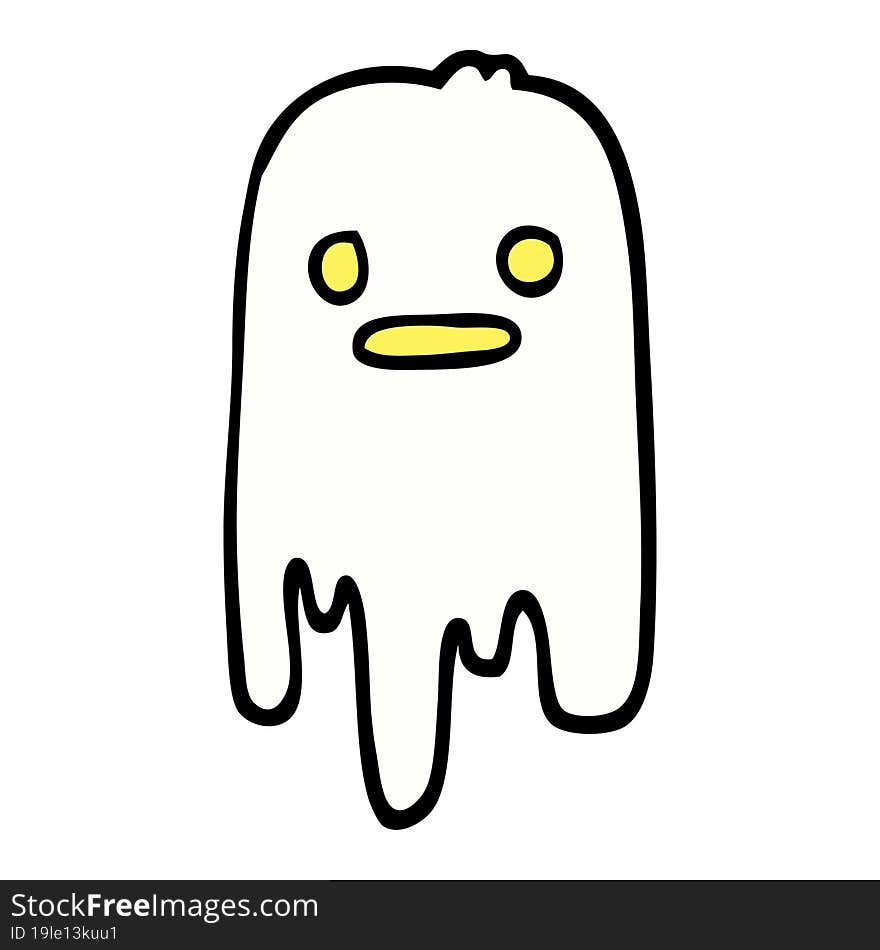 Hand Drawn Doodle Style Cartoon Spooky Ghost