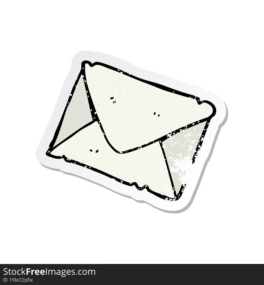 Retro Distressed Sticker Of A Cartoon Letter