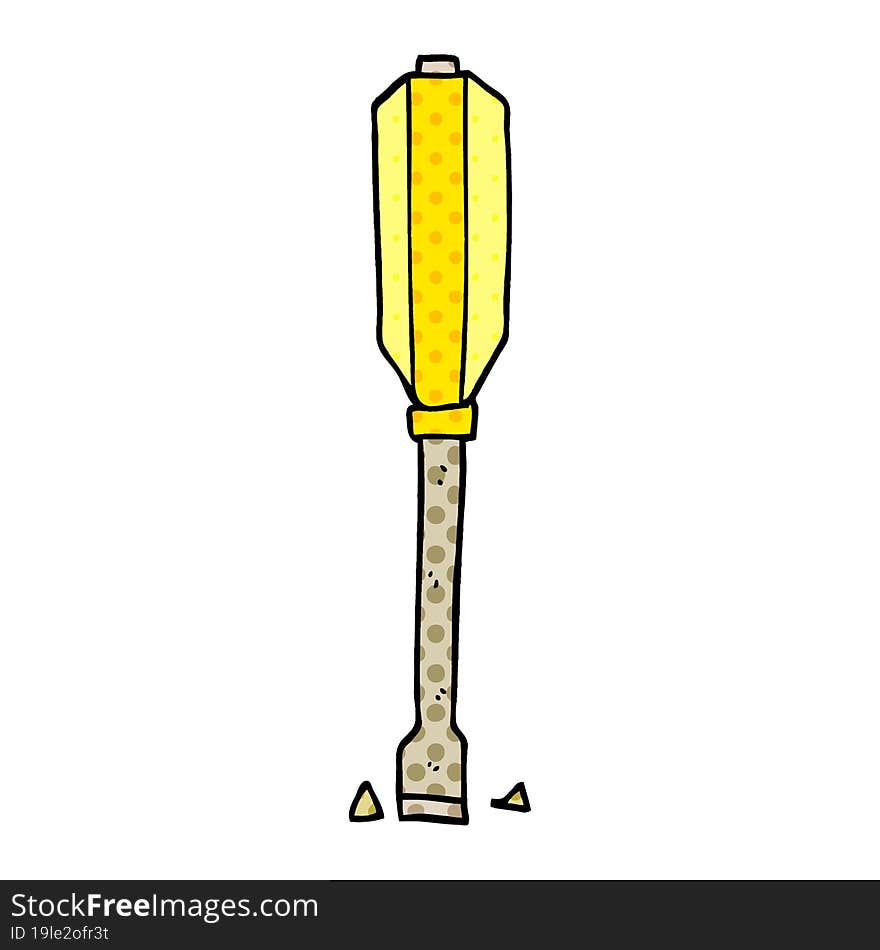 cartoon doodle screwdriver