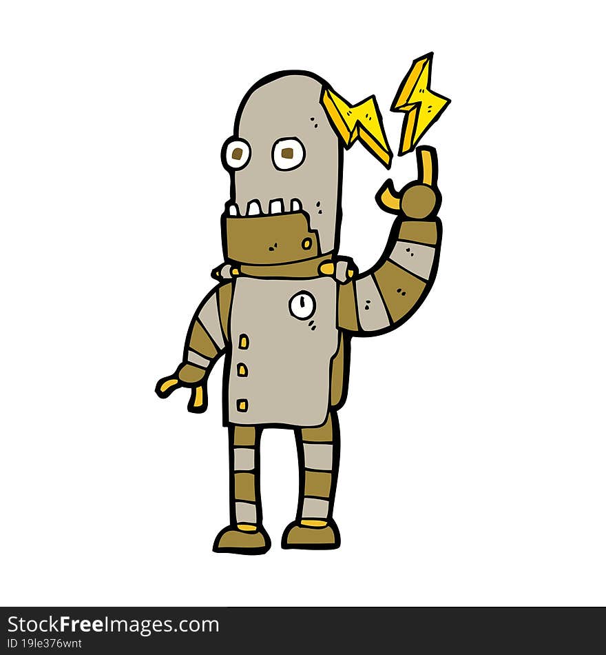 cartoon old robot