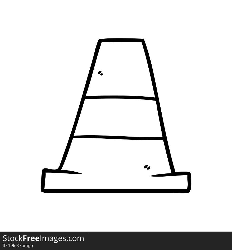 cartoon road traffic cone. cartoon road traffic cone