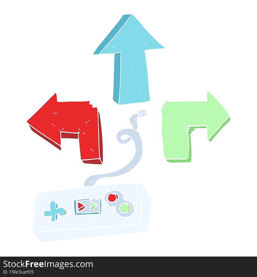 flat color illustration of game controller. flat color illustration of game controller